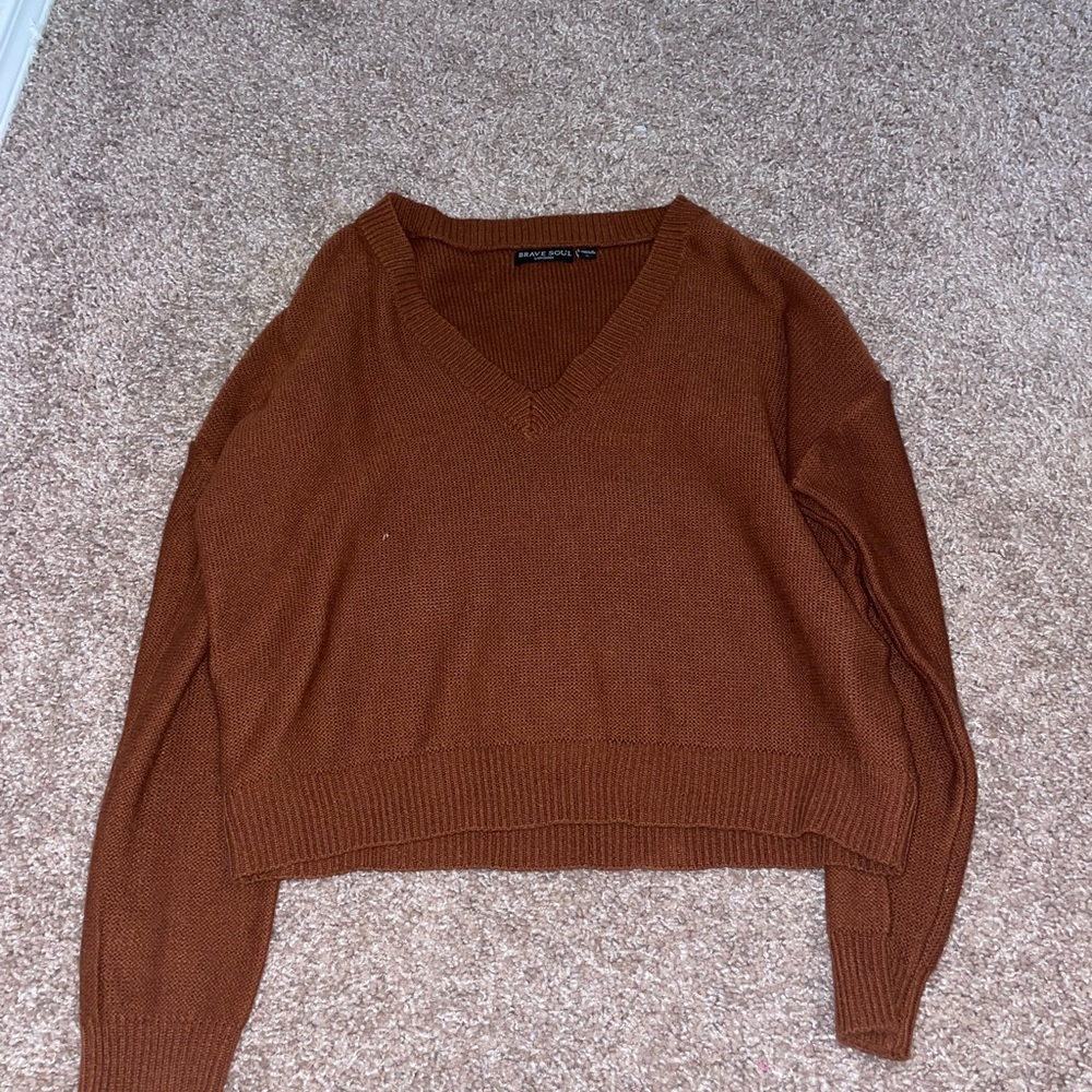 Burnt orange v neck sweater